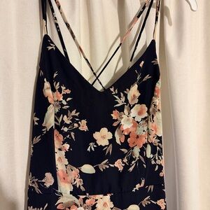 Soprano Navy and Peach Floral Maxi Dress
